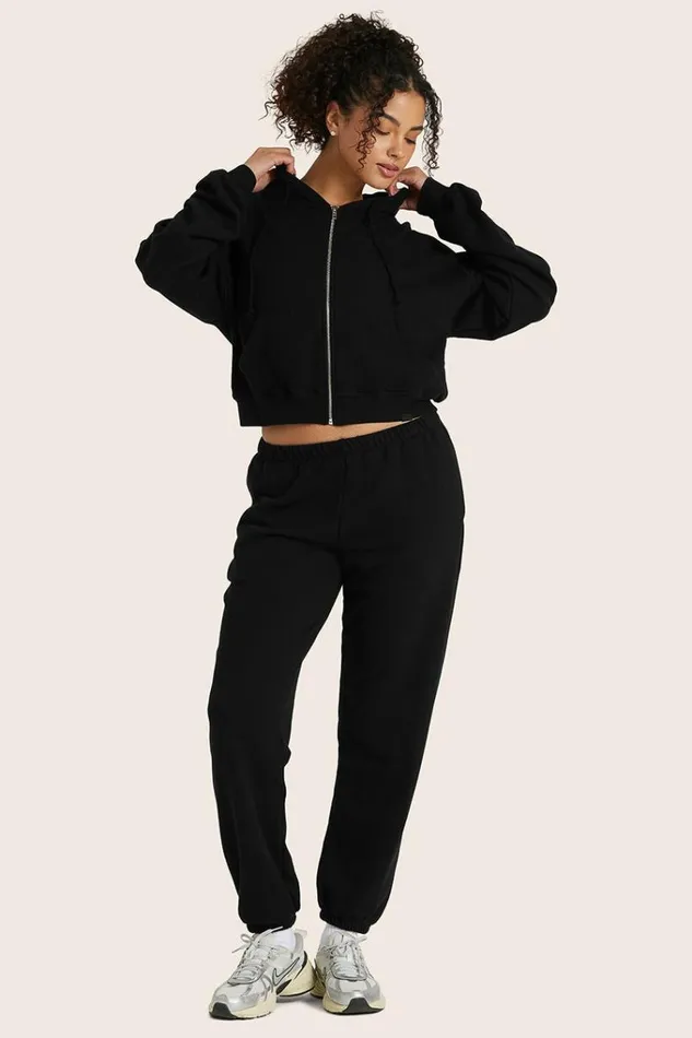 SET ACTIVE Sweats LIGHTWEIGHT SWEATS CLASSIC ZIP HOODIE 8211 ONYX 8211 Women