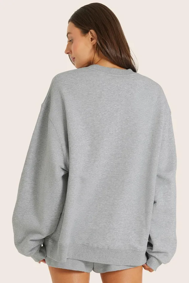 SET ACTIVE Sweats SOMEBODY AT SET LOVES ME CREWNECK 8211 VALENTINE039S HEATHER GREY 8211 Women