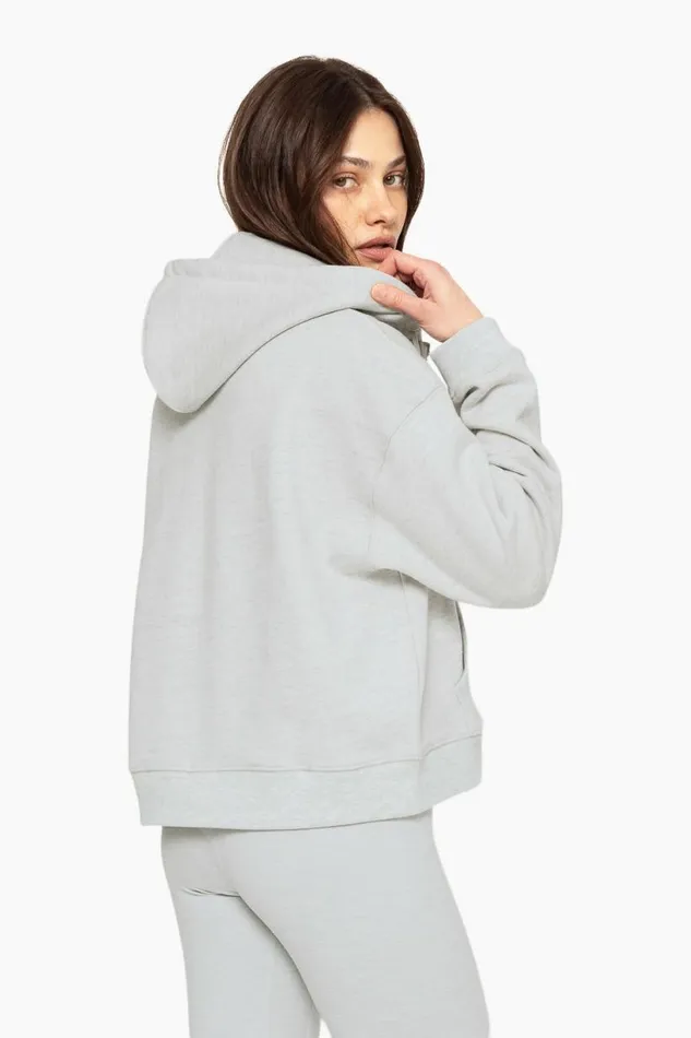 SET ACTIVE Tops HEAVYWEIGHT SWEATS ZIP HOODIE 8211 HEATHER GREY 8211 Women