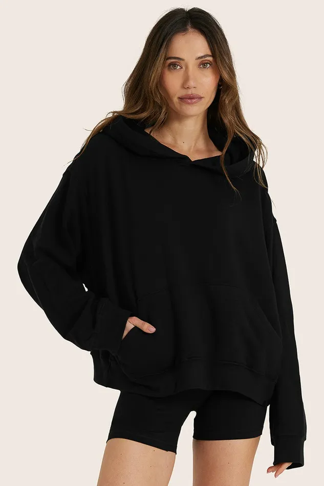 SET ACTIVE Tops LIGHTWEIGHT SWEATS CLASSIC HOODIE 8211 ONYX 8211 Women