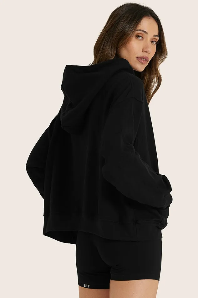 SET ACTIVE Tops LIGHTWEIGHT SWEATS CLASSIC HOODIE 8211 ONYX 8211 Women