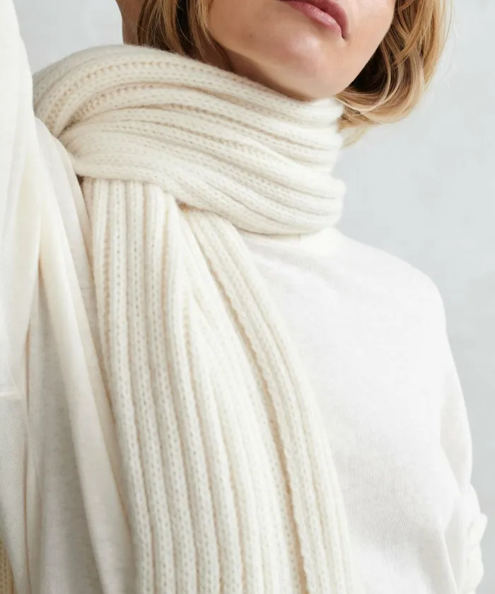 Shawls and Scarves Women Jenni Kayne Ribbed Scarf Ivory