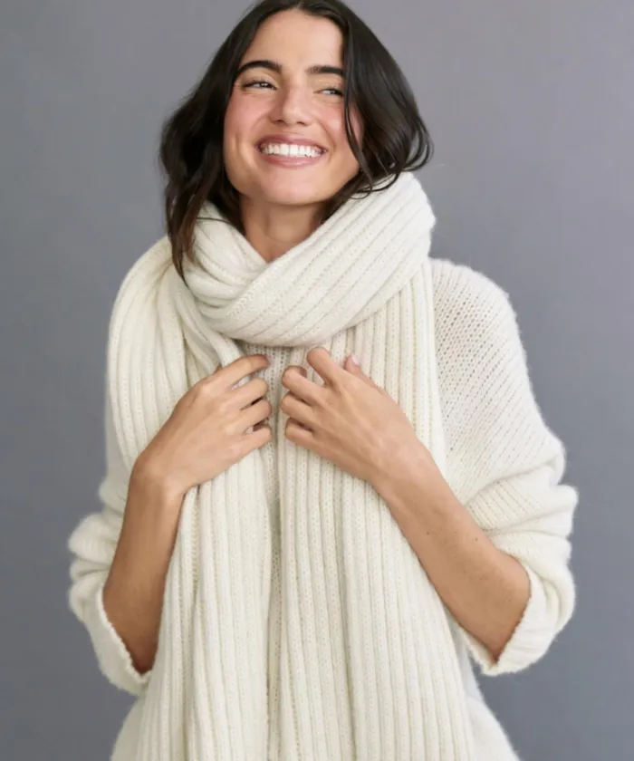 Shawls and Scarves Women Jenni Kayne Ribbed Scarf Ivory