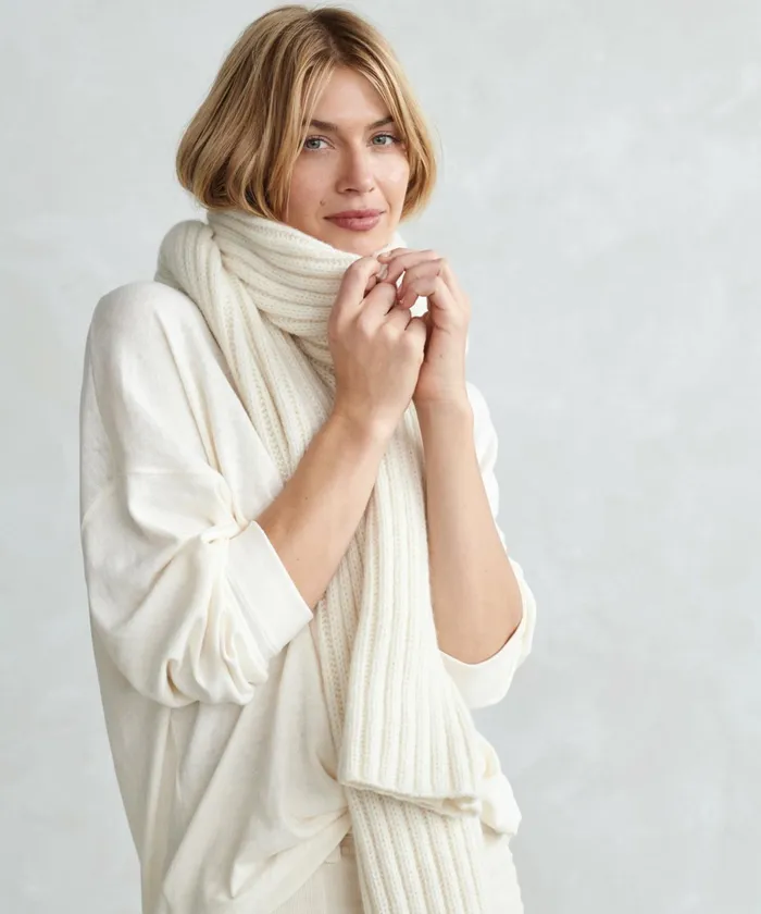 Shawls and Scarves Women Jenni Kayne Ribbed Scarf Ivory