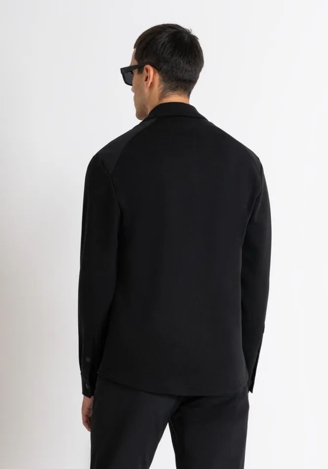 Shirts Men Antony Morato Regular Fit Shirt In Cotton Blend With Pockets Black