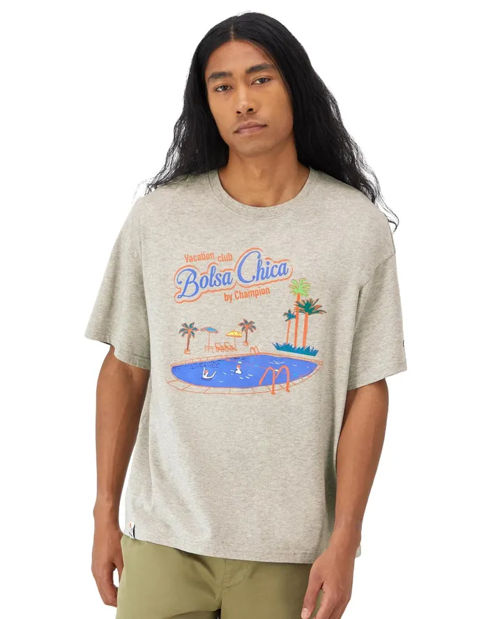 ShortSleeve TShirt Washed Cotton Bolsa Chica Washed Oxford Grey Men Champion TShirts and Tops ShortSleeve TShirt Washed Cotton Bolsa Chica Washed Oxford Grey Men Champion TShirts and Tops