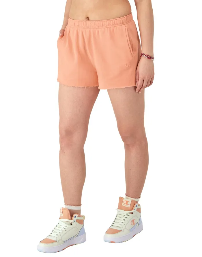 Shorts Vintage Wash C Logo 3034 Comfort Wash Peach Grapefruit Women Champion Shorts