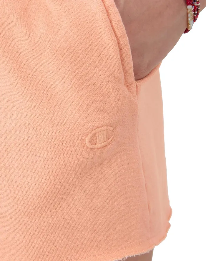 Shorts Vintage Wash C Logo 3034 Comfort Wash Peach Grapefruit Women Champion Shorts