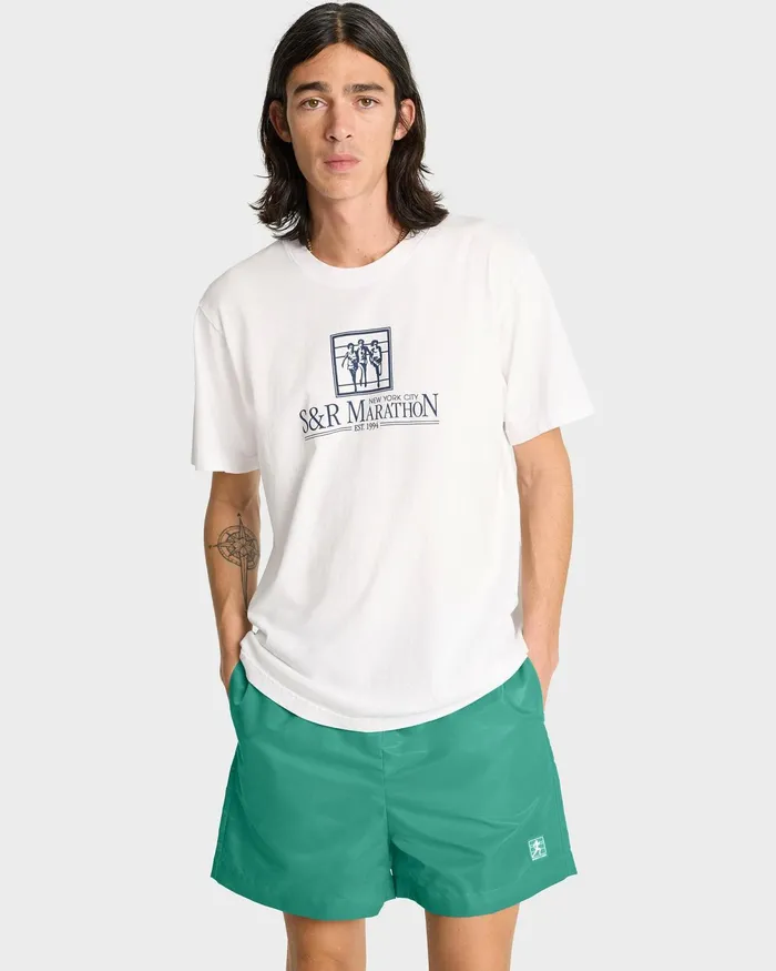 Shorts Women Sporty and Rich Running Woman Nylon Short 8211 Spring GreenWhite