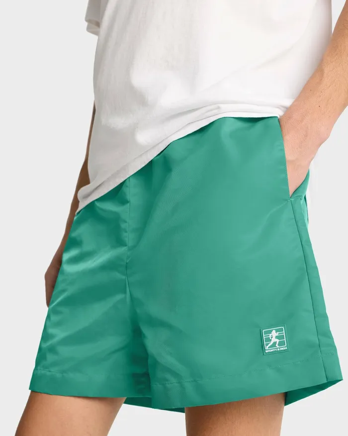 Shorts Women Sporty and Rich Running Woman Nylon Short 8211 Spring GreenWhite