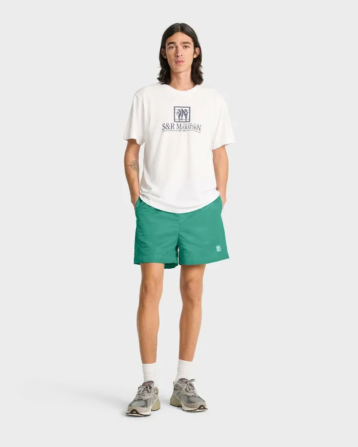 Shorts Women Sporty and Rich Running Woman Nylon Short 8211 Spring GreenWhite
