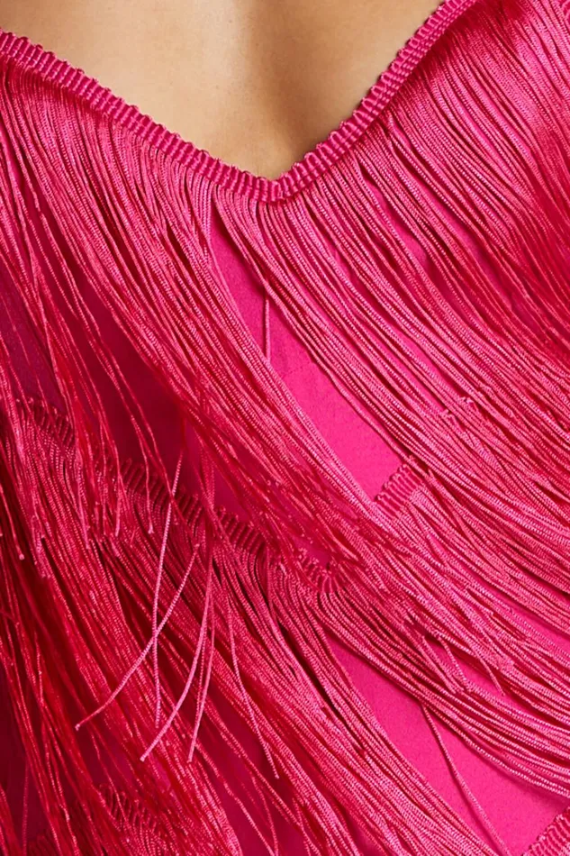 Siofra Mini Dress 8211 Zig Zag Fringe Dress In Hot Pink Women Showpo Curve Clothes