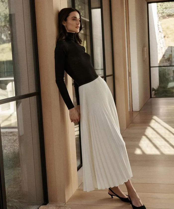 Skirts Women Jenni Kayne Pleated Skirt Ivory Ivory