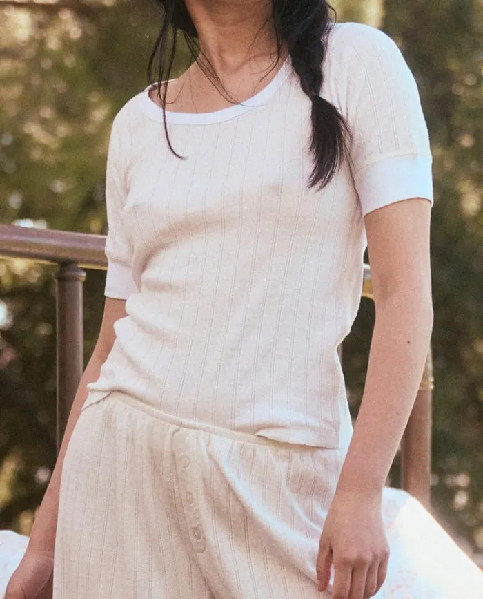 Sleep Tops Women039s The Great The Pointelle Ballet Tee White