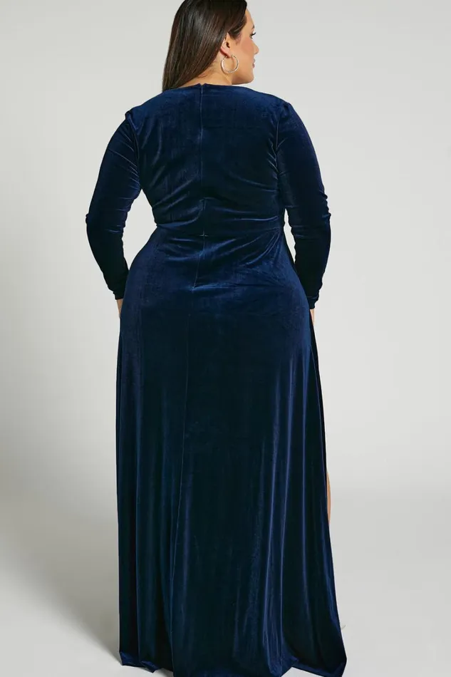 Sloane Maxi Dress 8211 Long Sleeve Wrap Dress In Navy Women Showpo Curve Clothes Sloane Maxi Dress 8211 Long Sleeve Wrap Dress In Navy Women Showpo Curve Clothes