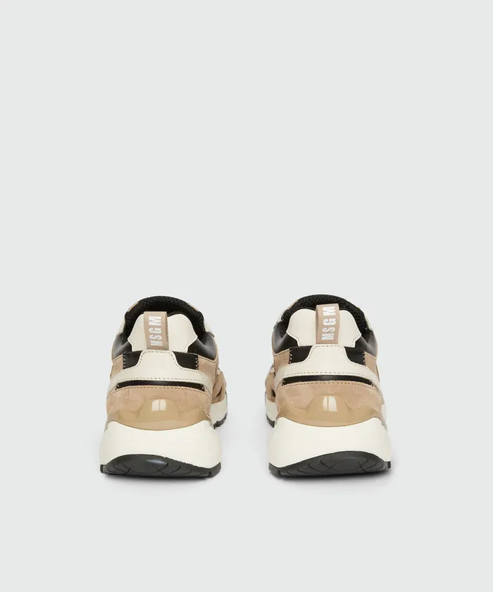 Smooth Leather Suede And Mesh Vulcano Sneakers Men MSGM Sneakers