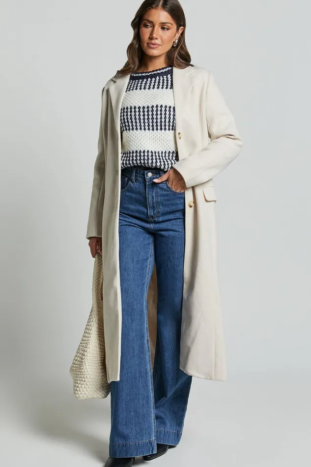 Snuggle Up Jumper 8211 Knit Jumper In Navy Stripe Women Showpo Knitwear Snuggle Up Jumper 8211 Knit Jumper In Navy Stripe Women Showpo Knitwear
