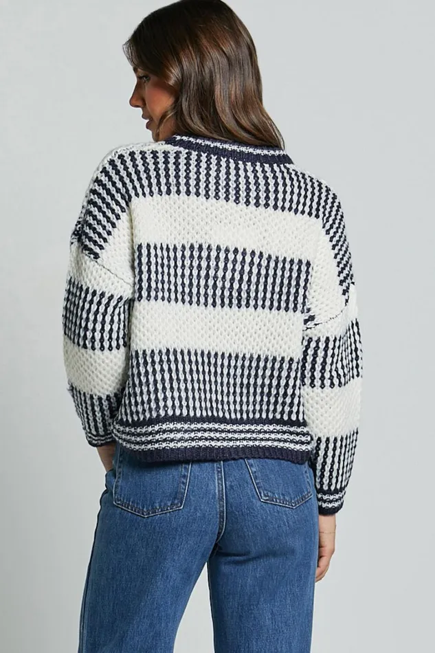 Snuggle Up Jumper 8211 Knit Jumper In Navy Stripe Women Showpo Knitwear Snuggle Up Jumper 8211 Knit Jumper In Navy Stripe Women Showpo Knitwear
