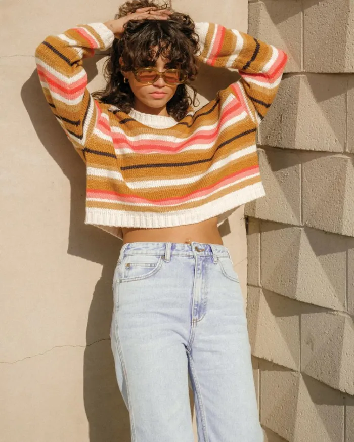 So Bold Crew Neck Sweater Multi Women Billabong Sweaters