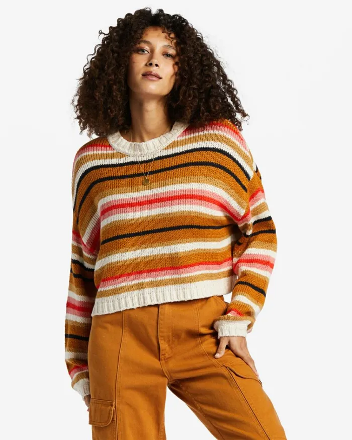 So Bold Crew Neck Sweater Multi Women Billabong Sweaters