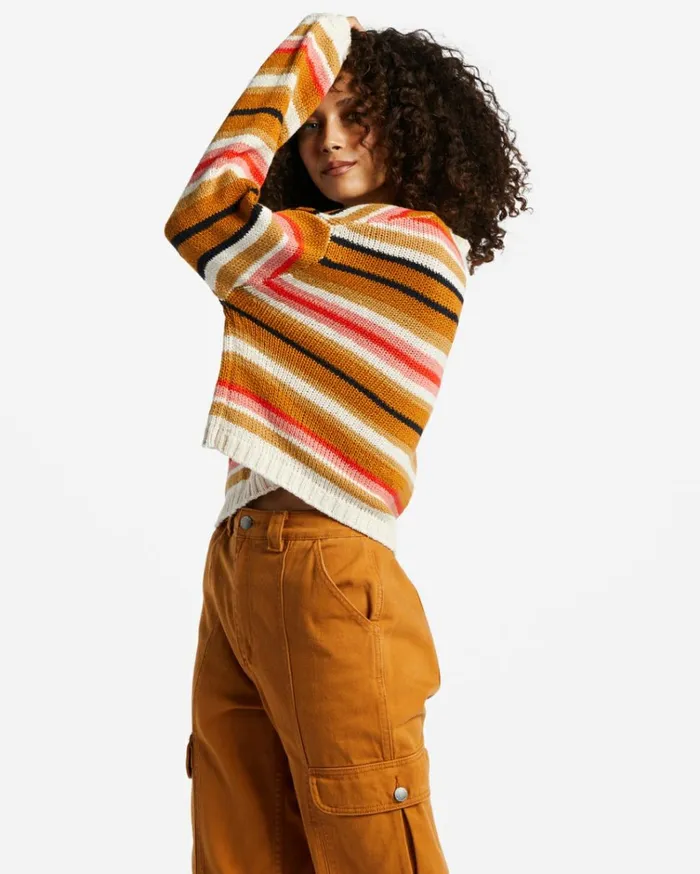 So Bold Crew Neck Sweater Multi Women Billabong Sweaters