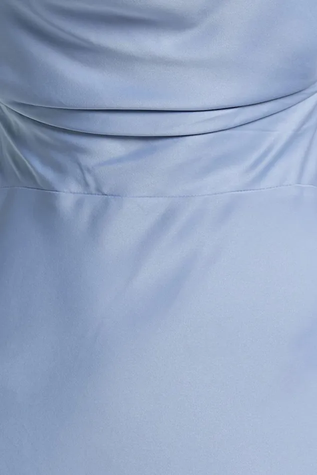 Soft Petal Midi Dress 8211 Cowl Crossover Back Dress In Cornflower Blue Women Showpo Curve Clothes