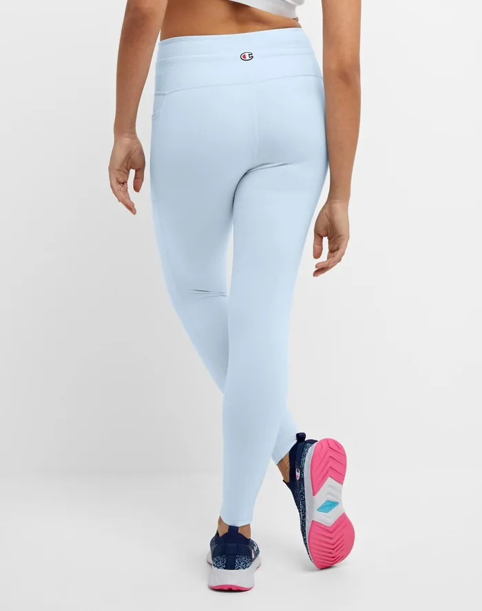 Soft Touch Drawcord Leggings Anti Odor C Logo 25034 Ciel Blue Women Champion Leggings