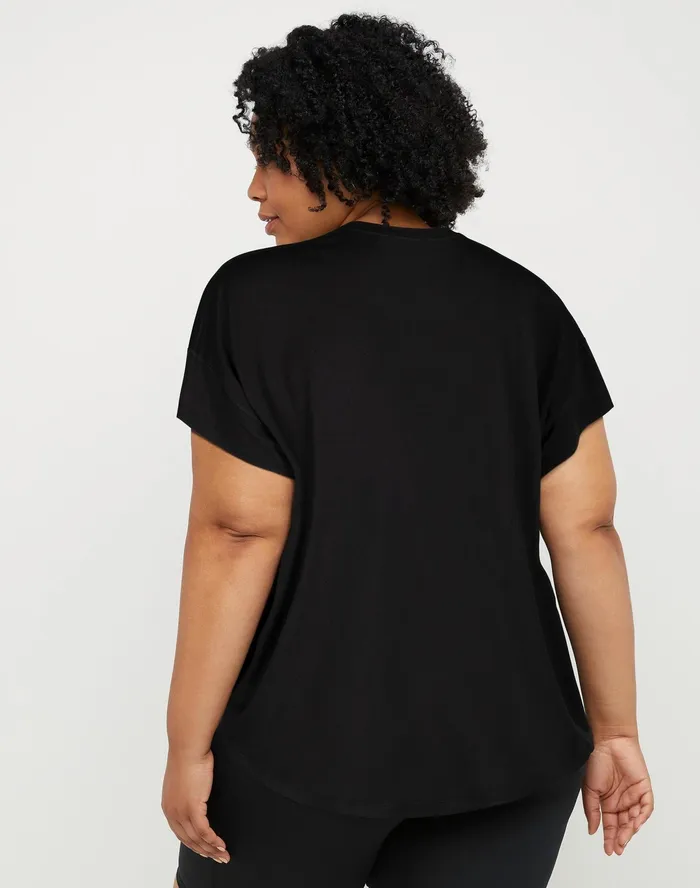 Soft Touch Essential TShirt C Logo Plus Size Black Women Champion TShirts and Tops