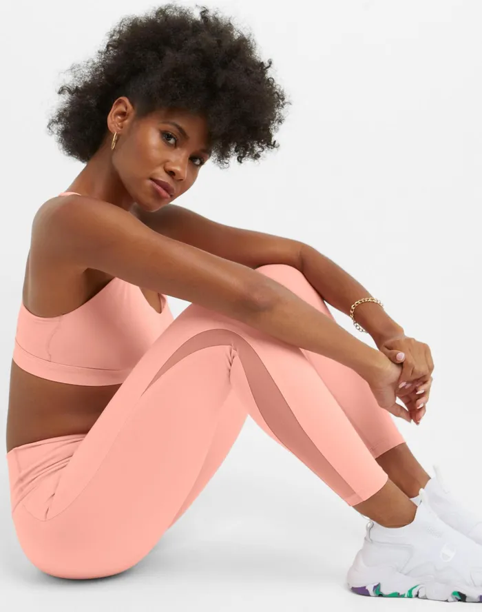 Soft Touch MeshTrim 78 Leggings C Logo 25034 Pink Star Women Champion Leggings
