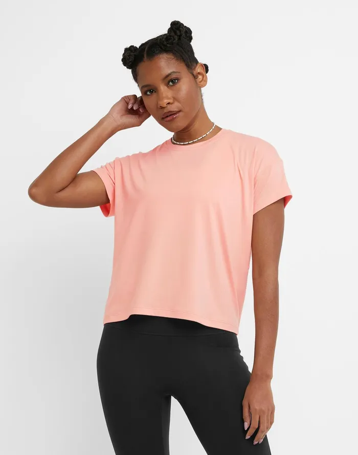 Soft Touch TShirt C Logo Pink Star Women Champion TShirts and Tops