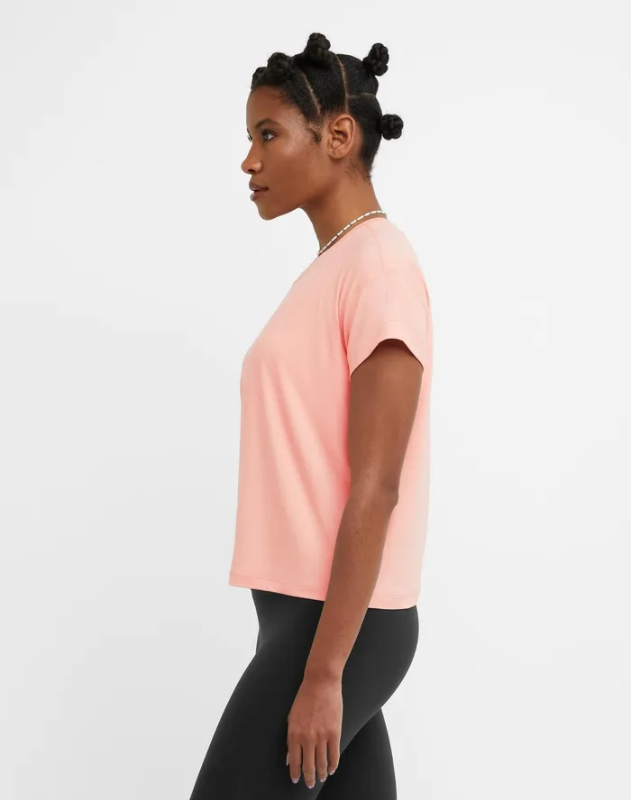 Soft Touch TShirt C Logo Pink Star Women Champion TShirts and Tops