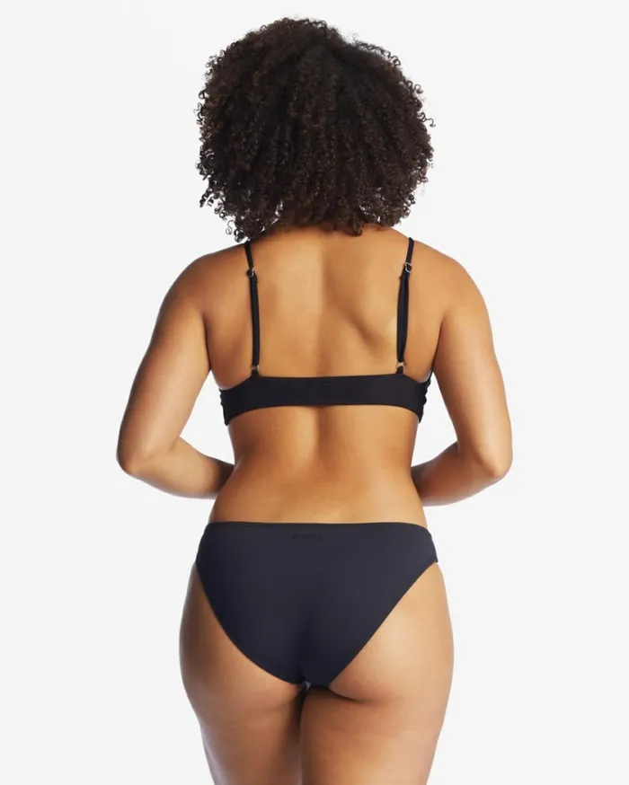Sol Searcher VNeck Cami Bikini Top Black Pebble Women Billabong Solid Swimwear