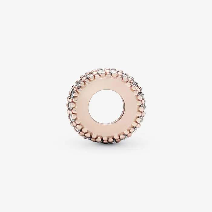 Spacer Charms Women Pandora Clear Sparkle Spacer Charm Rose Gold Plated