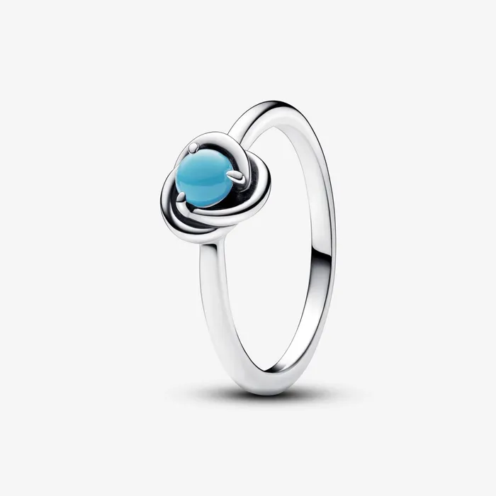 Stackable Rings Women Pandora December Birthstone Eternity Circle Ring Turquoise