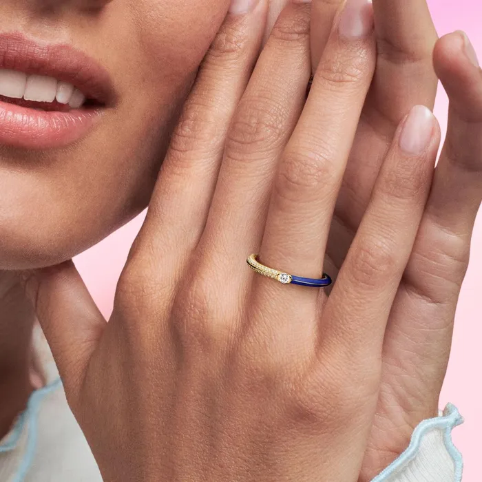 Stackable Rings Women Pandora Online ME Pav and Blue Dual Ring