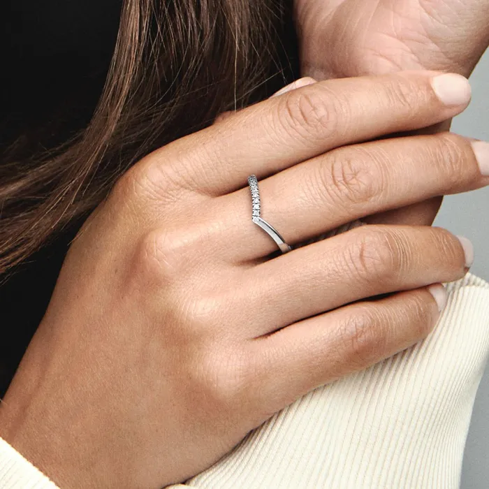 Stackable Rings Women Pandora Online Timeless Wish Half Sparkling Ring Sterling Silver