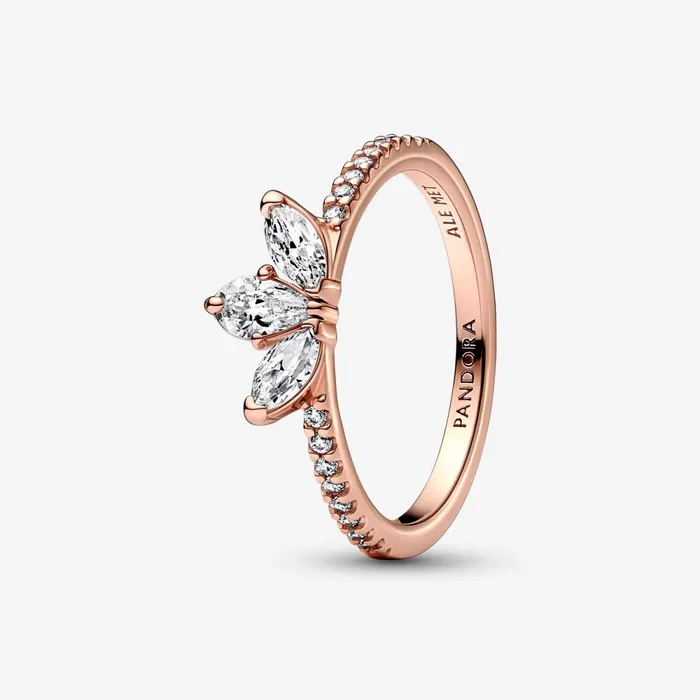 Stackable Rings Women Pandora Sparkling Herbarium Rose Ring Set