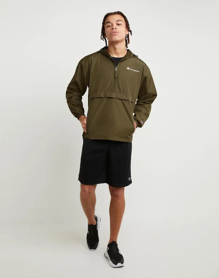 Stadium Packable Jacket Script Logo Cargo Olive MenWomen Champion Jackets