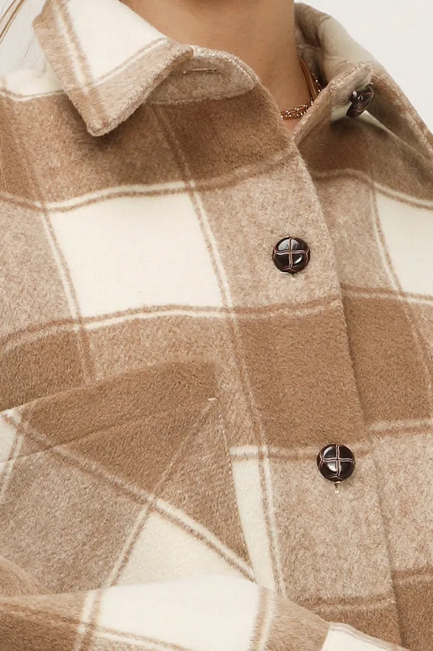 Storets Ada Oversized Plaid Shirt Jacket Women Jackets and Coats