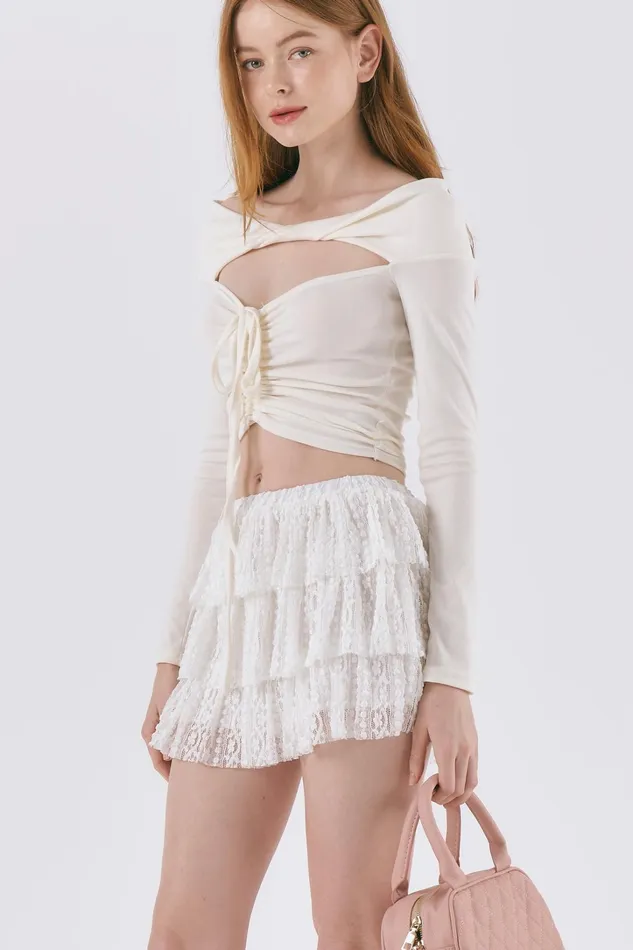 Storets Ailey Tiered Lace Skorts Women Skorts