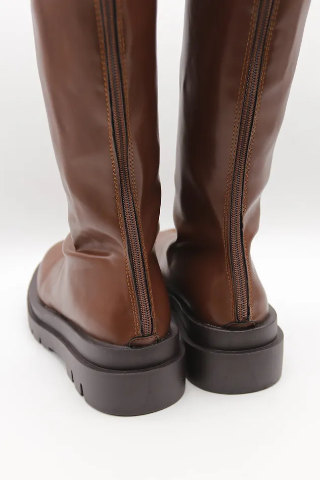 Storets Andrea Faux Fur Trim High Boots Women Shoes