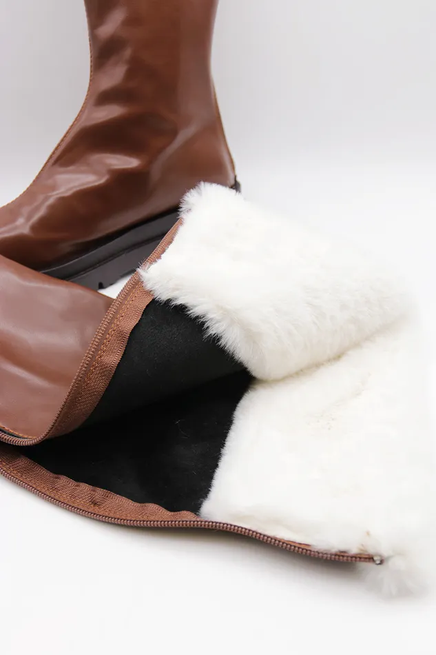 Storets Andrea Faux Fur Trim High Boots Women Shoes