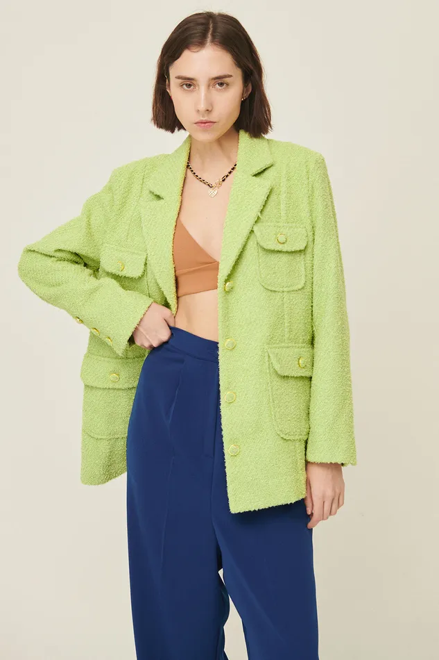 Storets Anna Pocket Tweed Coat Women Jackets and Coats