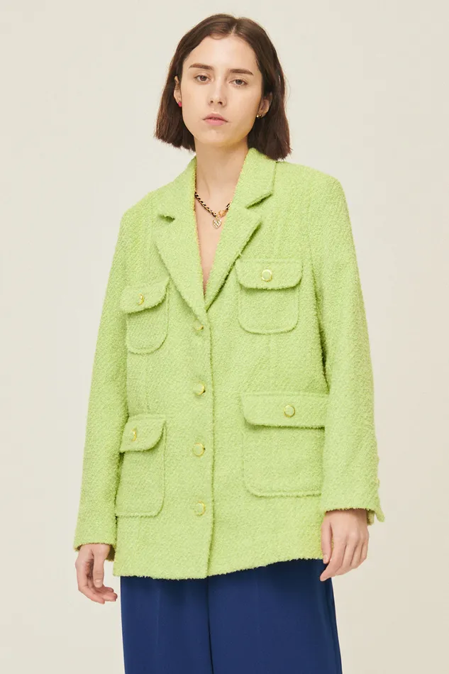 Storets Anna Pocket Tweed Coat Women Jackets and Coats