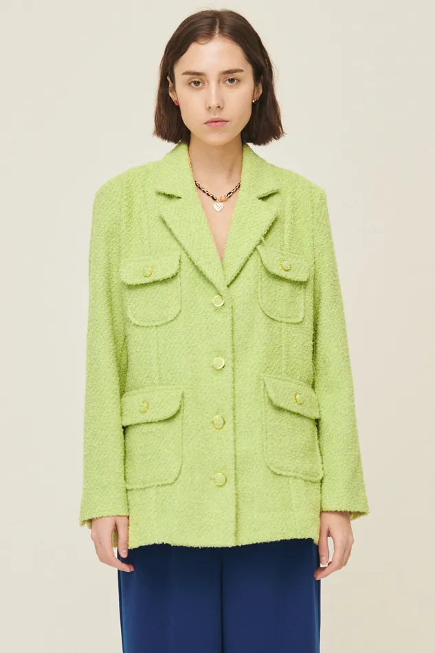 Storets Anna Pocket Tweed Coat Women Jackets and Coats