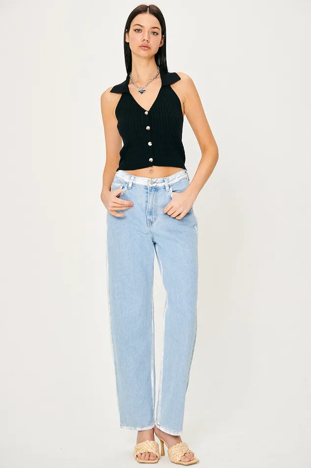 Storets Avery Knitted Halter Neck Top Women Sweaters and Knitwears