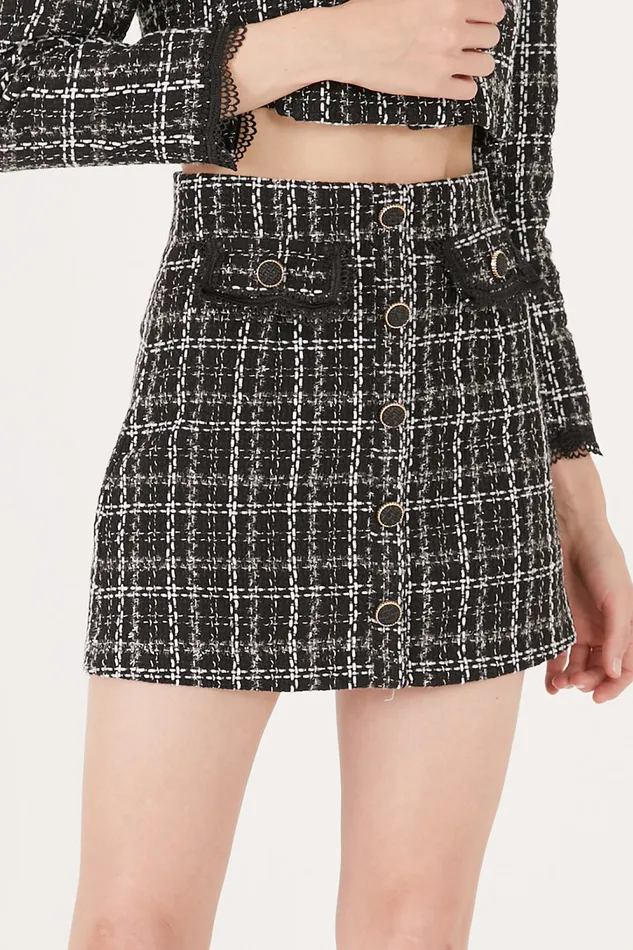 Storets Ayla Tweed Skort WLace Inset Women Skorts