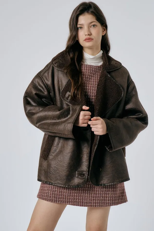 Storets Celina Granny Shearling Coat Women Jackets and Coats