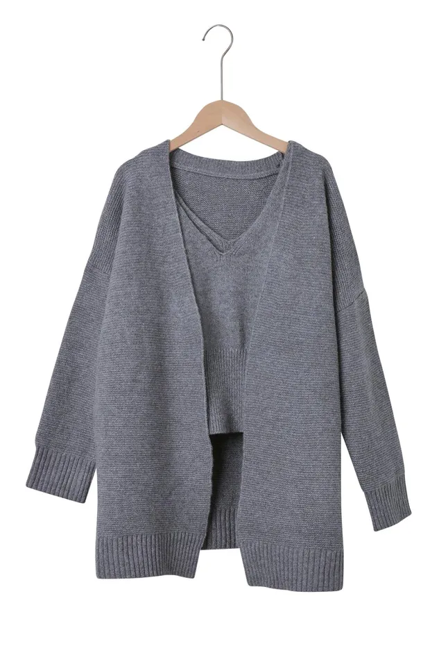 Storets Chantal Oversized Knitted Top And Cardi Set Women Cardigan Storets Chantal Oversized Knitted Top And Cardi Set Women Cardigan