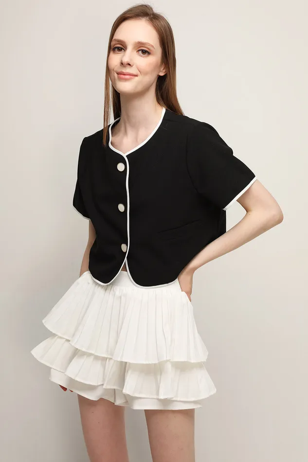 Storets Clara Pleated Ruffle Skort Women Skirts